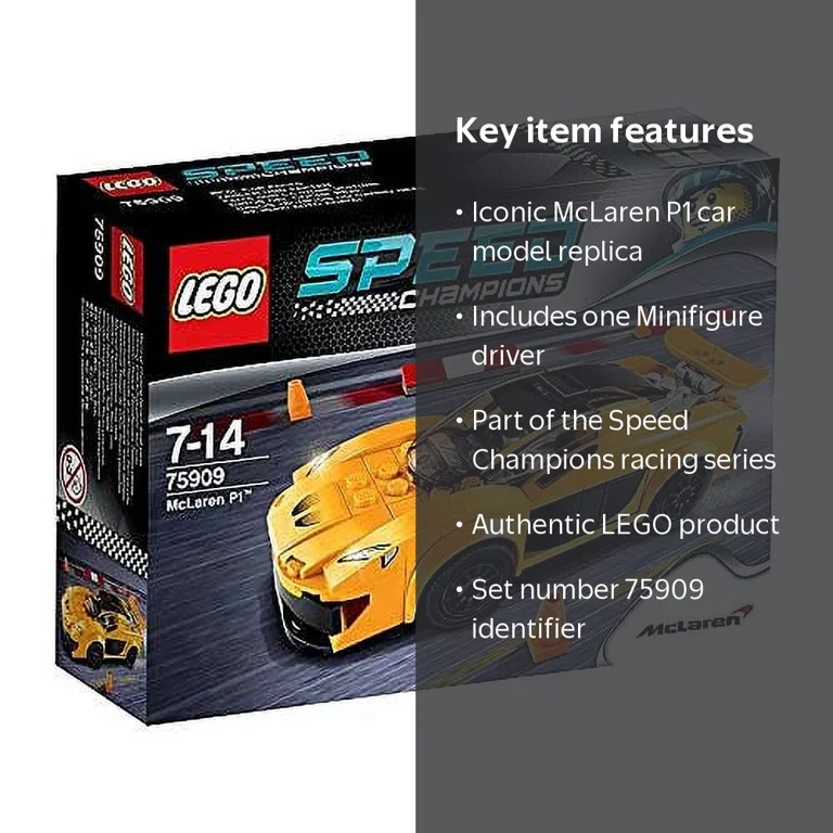 冷凍M100 LEGO, Speed Champions McLaren P1 Set #75909, 75909, Minifigure