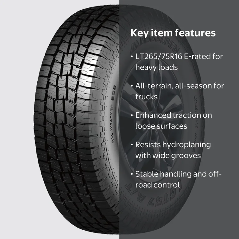 LandGolden All-Terrain Light Truck Tire, LGT57 A/T LT265/75R16 123
