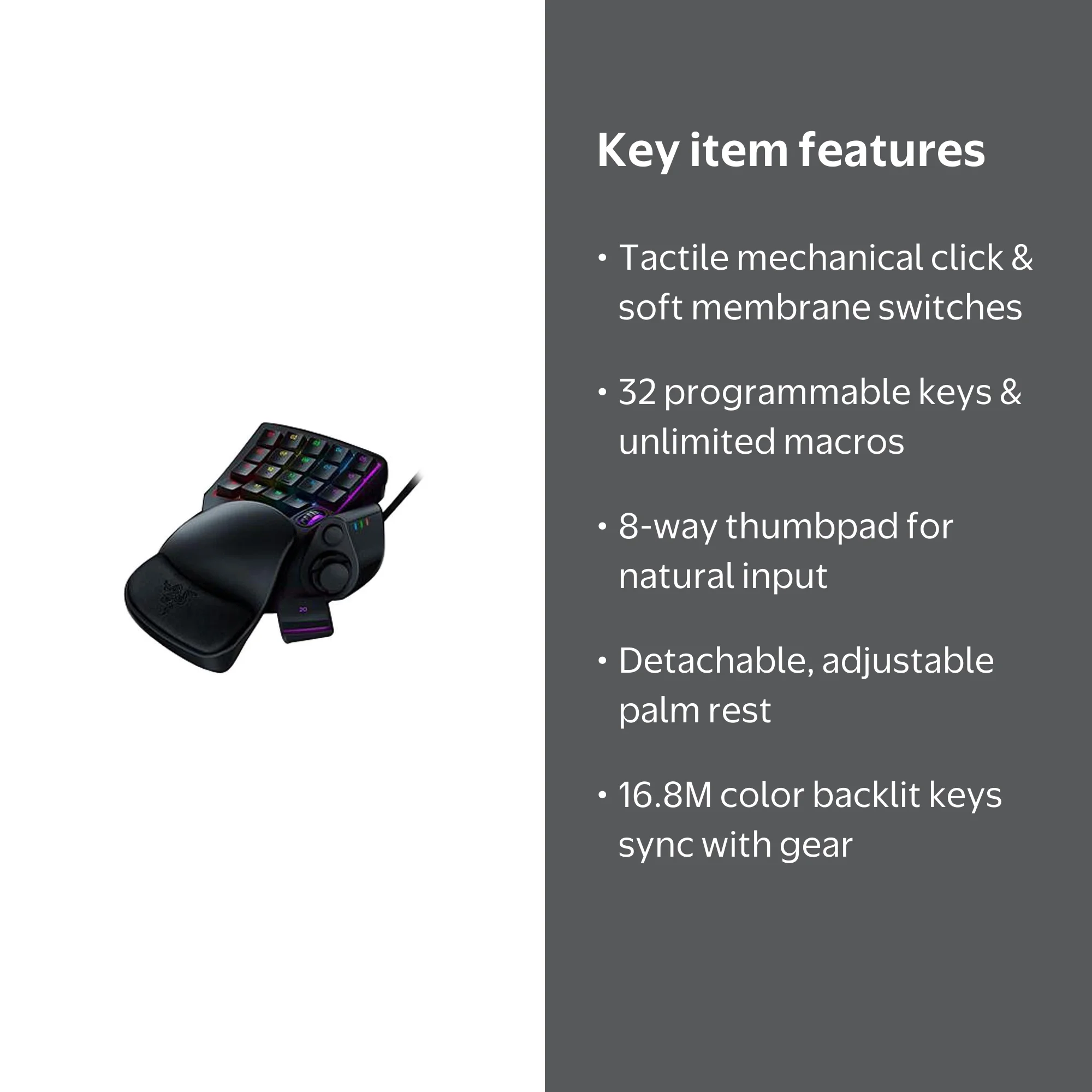 Razer Tartarus V2 Chroma Ergonomic Gaming Keypad, RGB Mecha