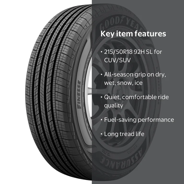 Goodyear, Assurance Finesse All Season Passenger Tire, 215/50R18