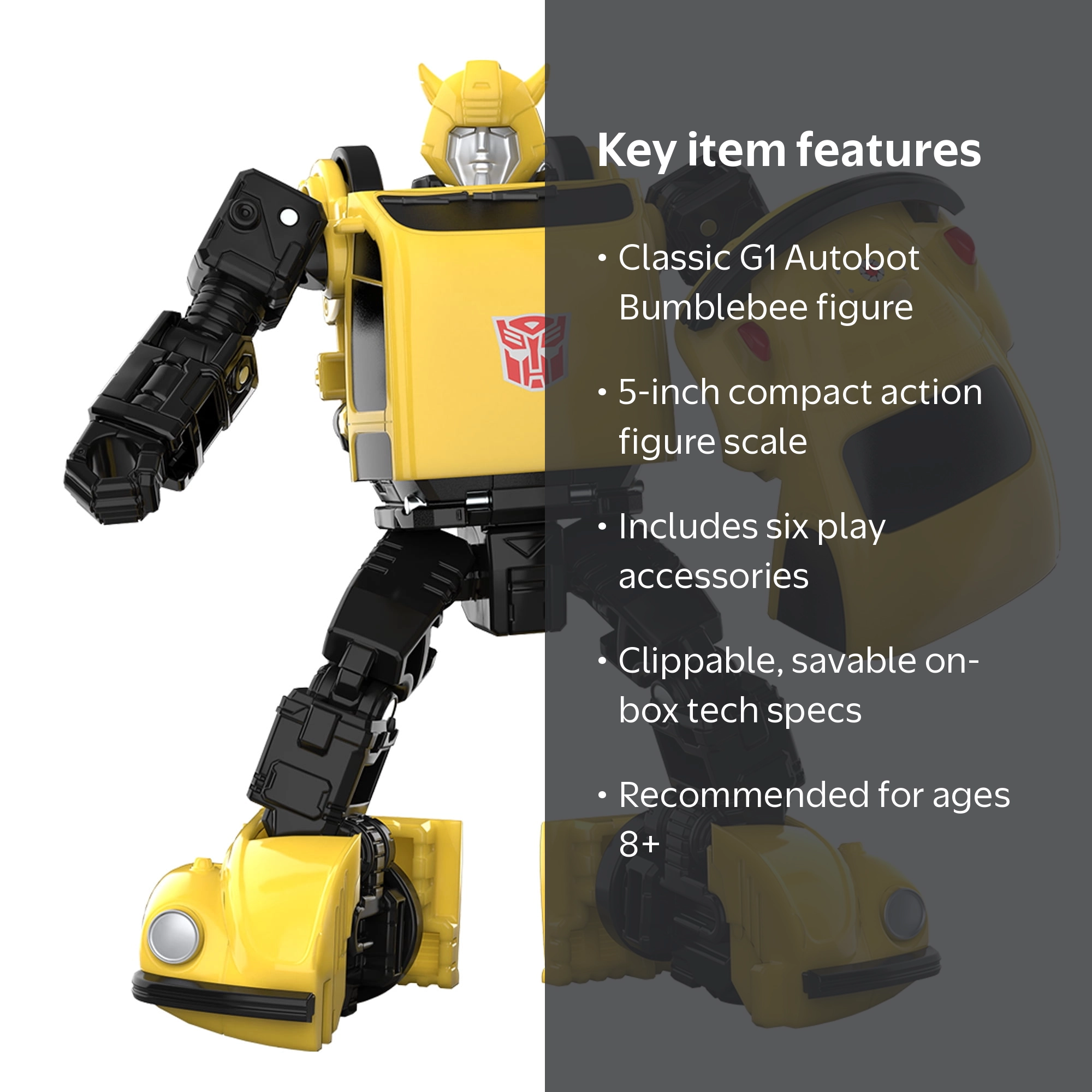 Transformers, Toys Retro G1 Autobot Bumblebee, 5‚Äù Action Figure