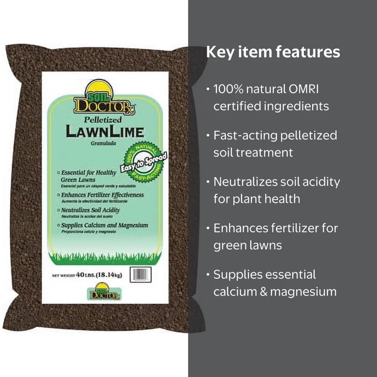 Soil Doctor, Pelletized Lawn Lime, 40 lbs, Natural Soil