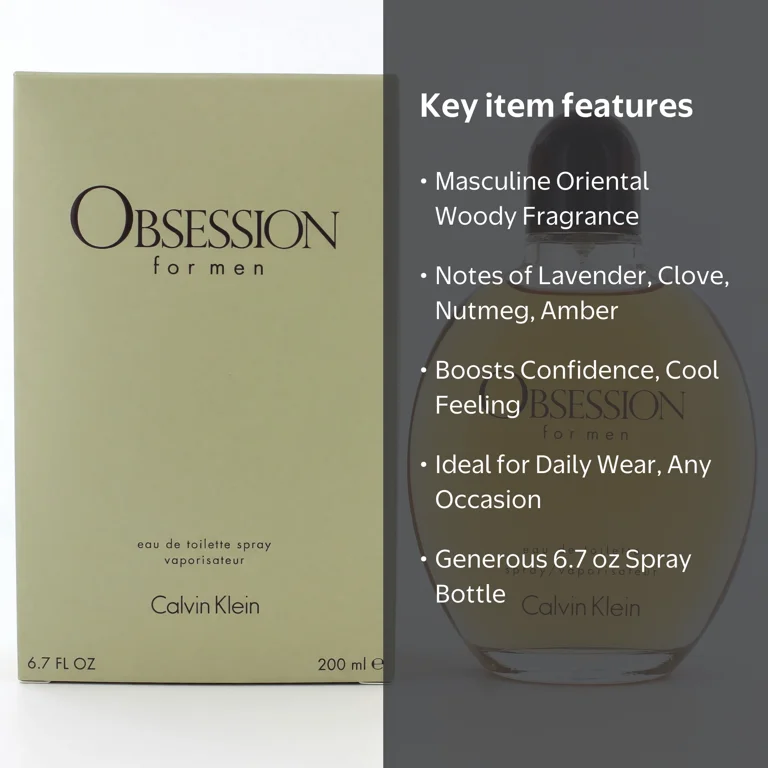 Calvin Klein Obsession Eau De Toilette Spray, Cologne for Men