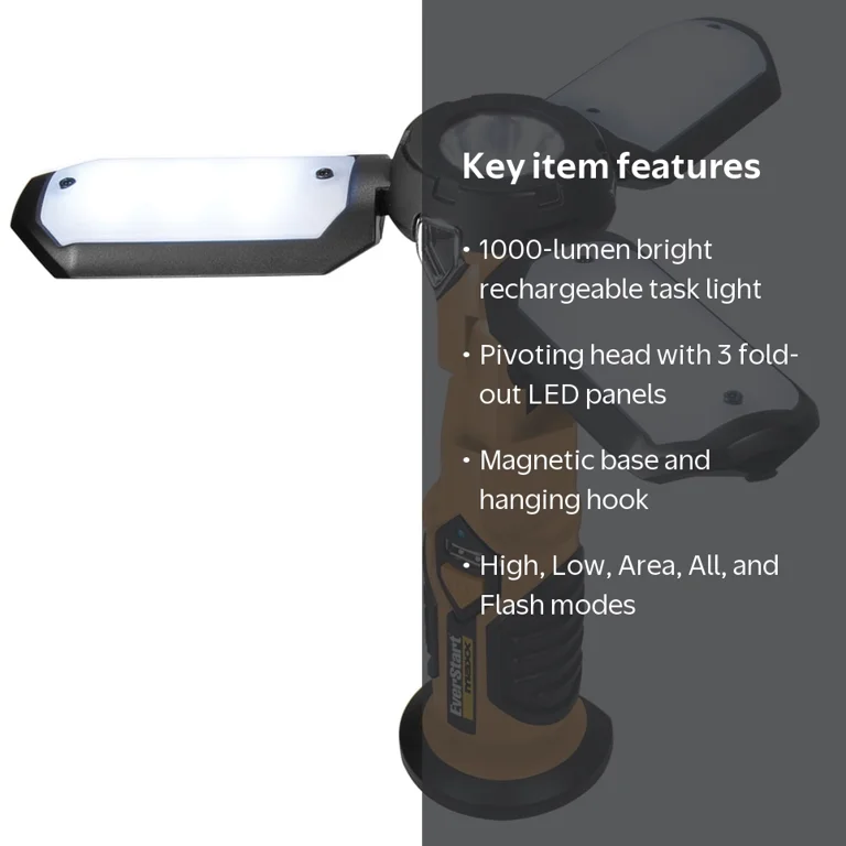 Free Shipping! Ever Start 1000 Lumen LED Portable Folding Work