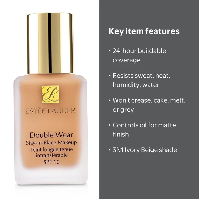 Estée Lauder, Double Wear Stay-in-Place Foundation, 1oz, Ivory