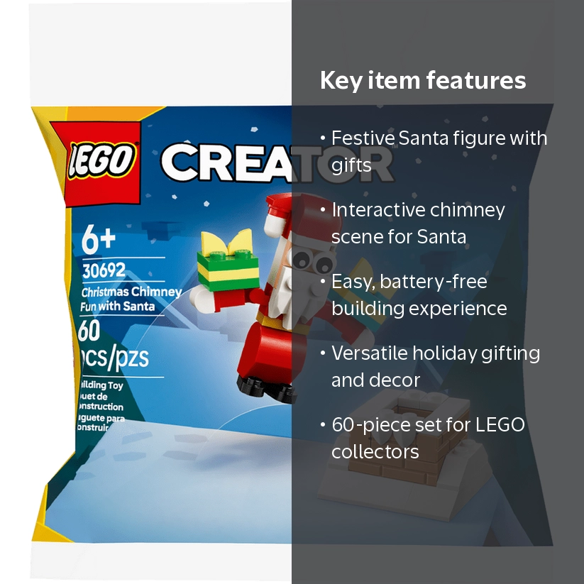 LEGO Christmas Chimney Fun with Santa 30692, 60 Pieces - Walmart.com
