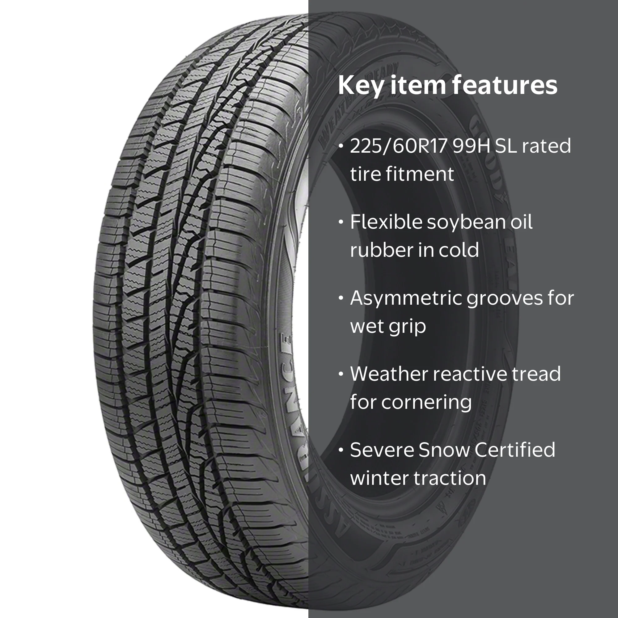 Goodyear Assurance WeatherReady All-Weather 225/60R17 99H Tire