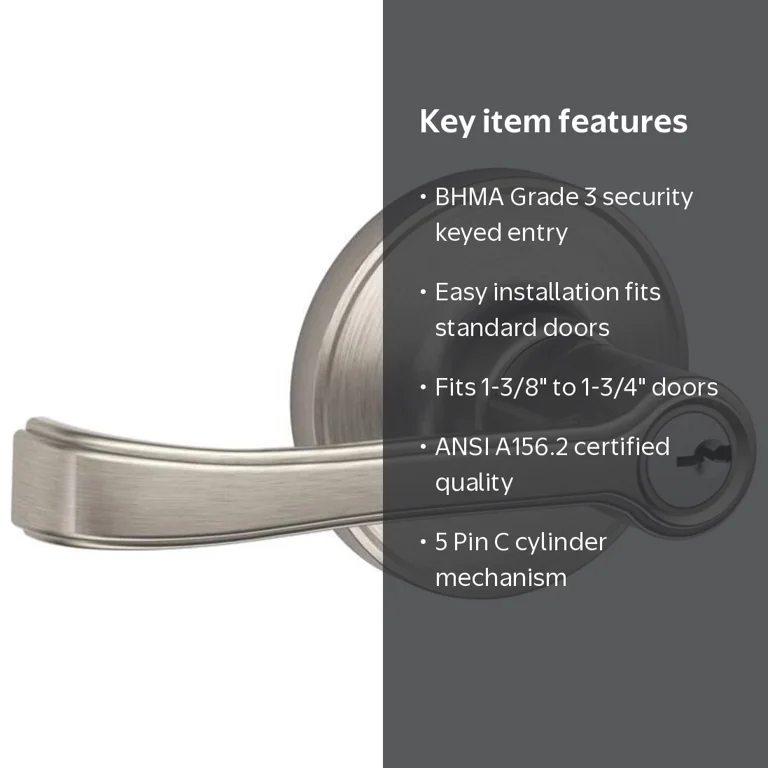 Schlage J54TOR619 Torino Single Cylinder Keyed Entry Door Lever