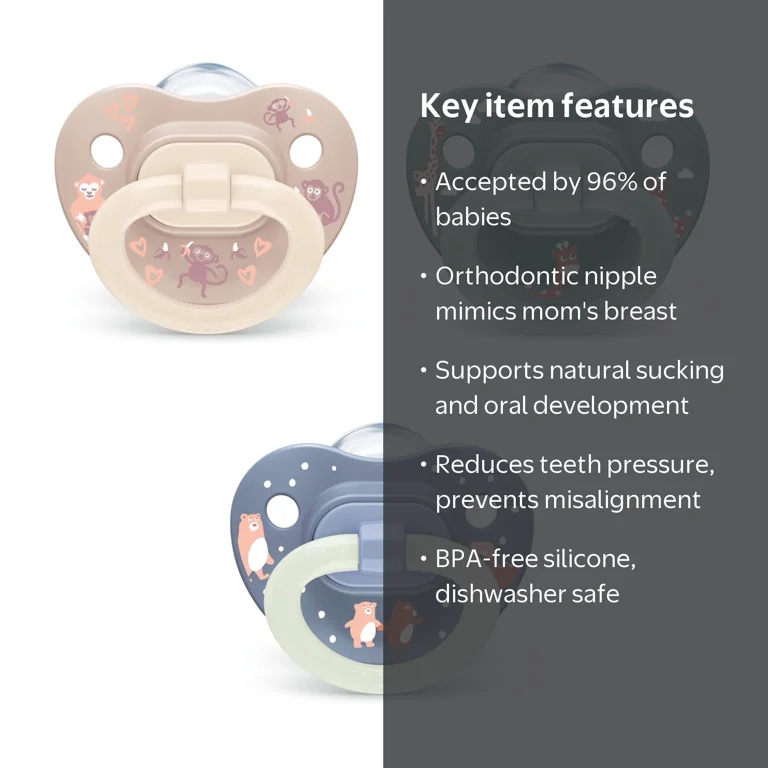 NUK First Choice Classic Toddler Baby Pacifier, 18-36 Months, Blue