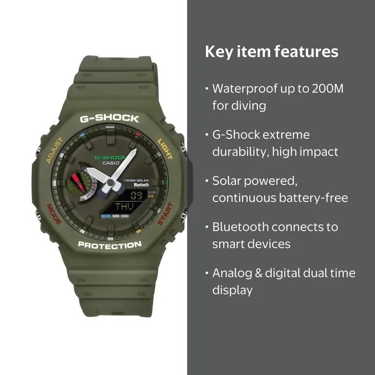 Casio G-Shock Analog Digital Smartphone Link Bluetooth Green Dial