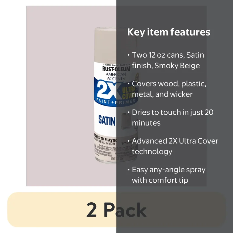 2 pack) Smoky Beige, Rust-Oleum American Accents 2X Ultra Cover