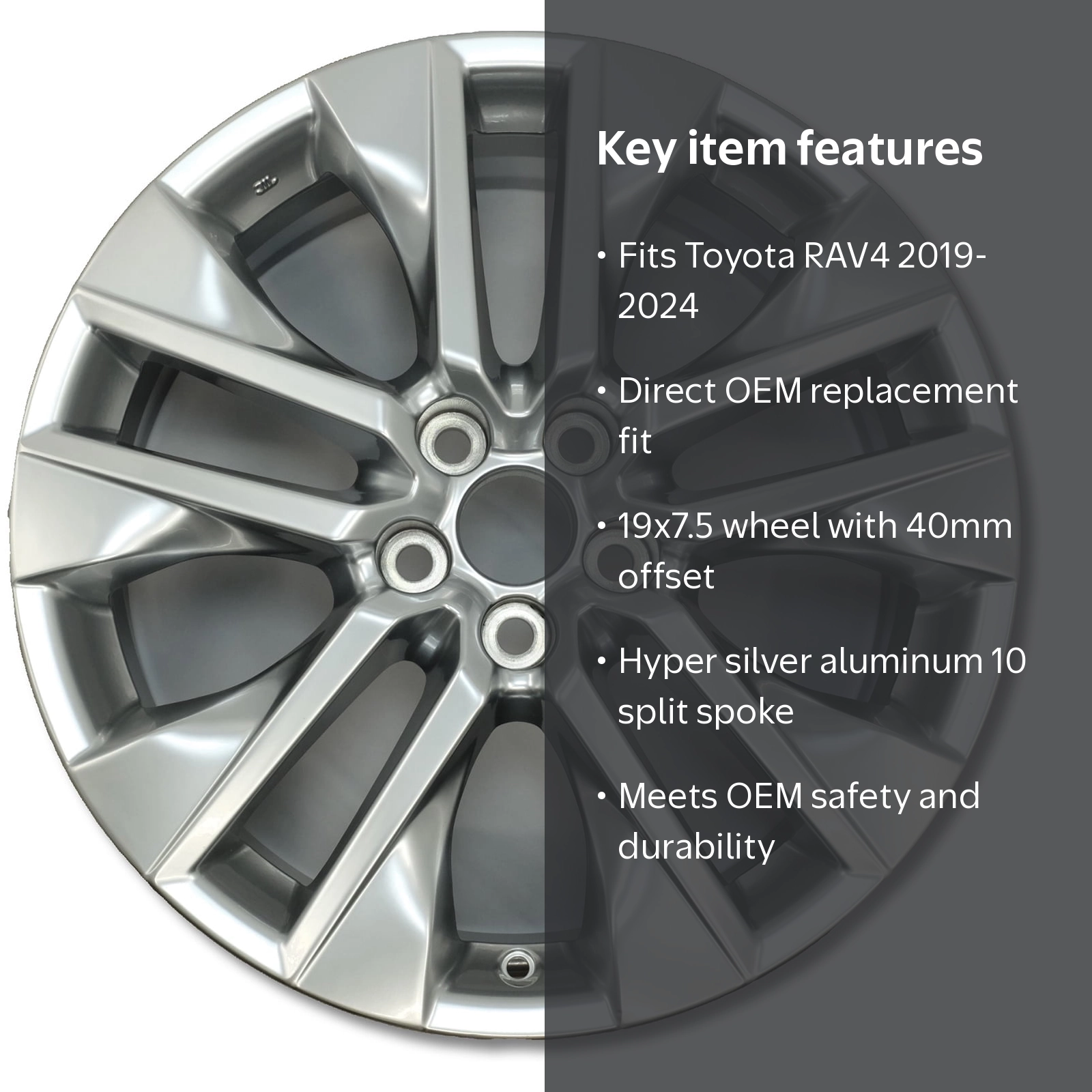 For Toyota RAV4 2019-2024 OEM Design Wheel 19