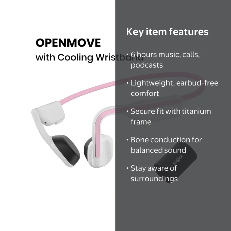 Shokz OpenMove Bone Conduction Bluetooth Headphones for Exercise