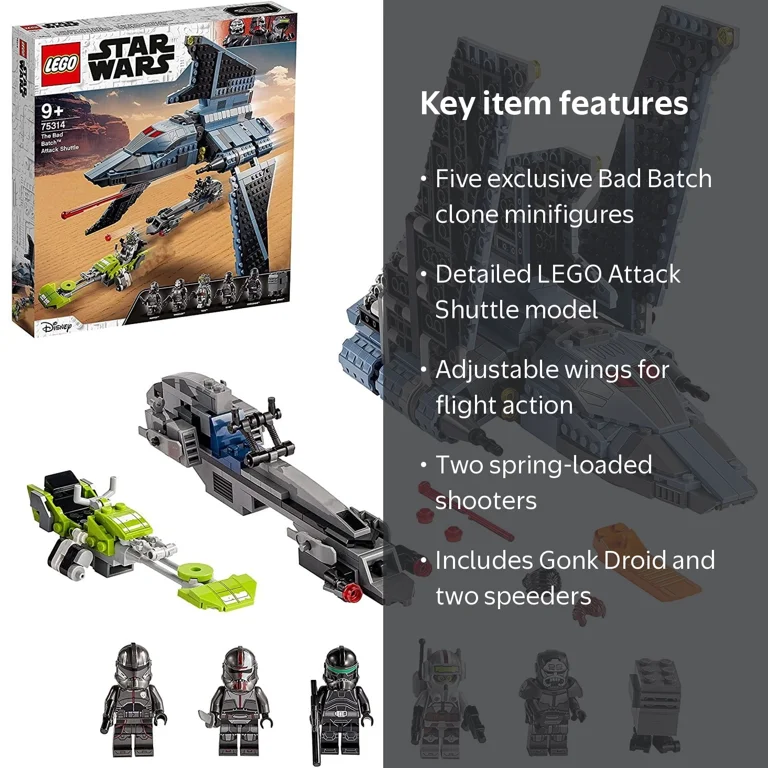 LEGO 75314 Star Wars The Bad Batch Attack Shuttle Kids Toy, Set