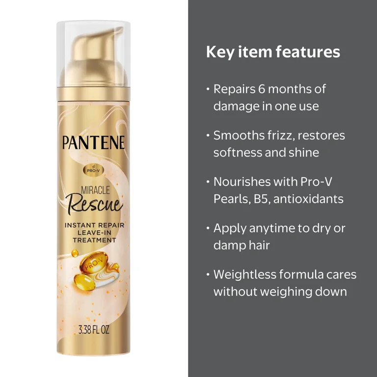 Pantene, Miracle Rescue Leave-In Treatment, 3.38 oz, Instant