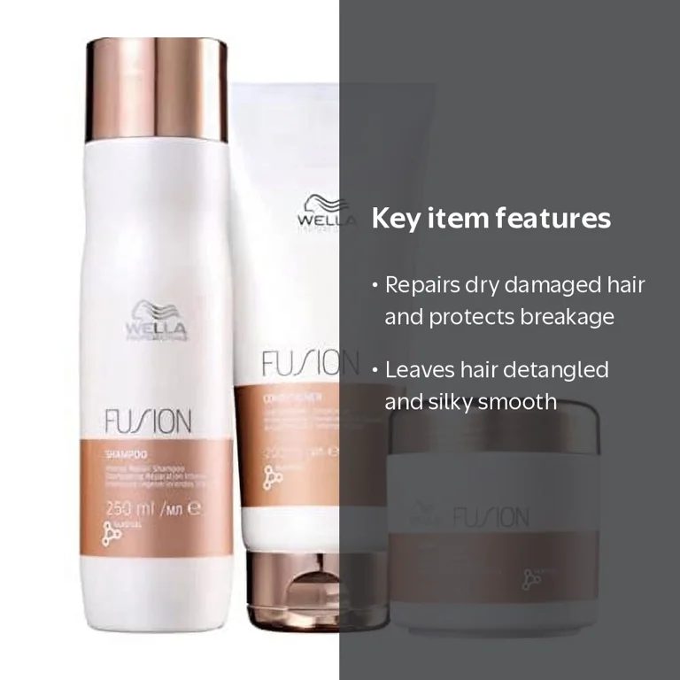 Wella Fusionplex Intense Repair Trio: Shampoo 8.4oz, Conditioner
