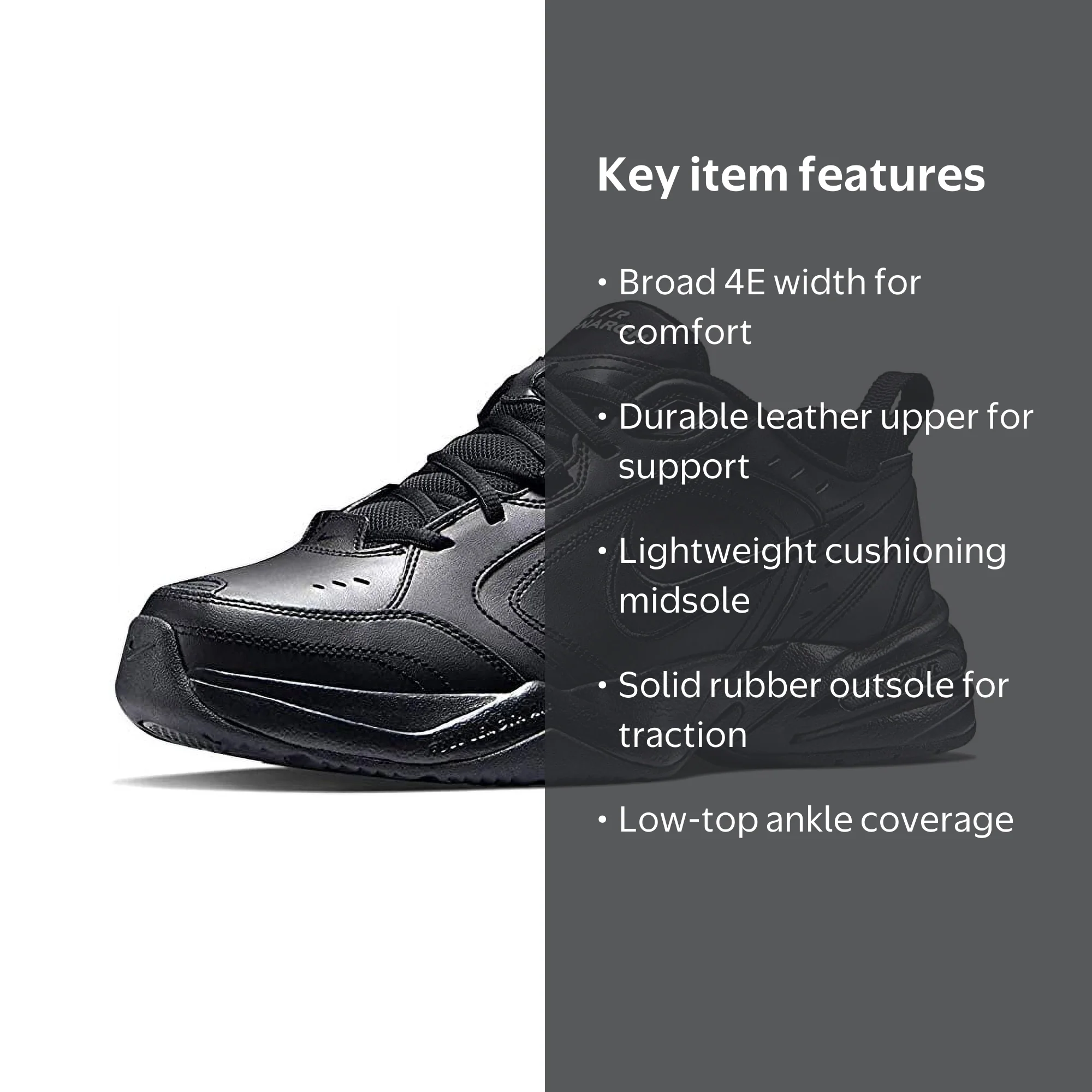 Nike Air Monarch IV Men\'s Black/Black Size 10 Brand New In Box 416355-001 Black Air Monarch Fashion Men main image 2