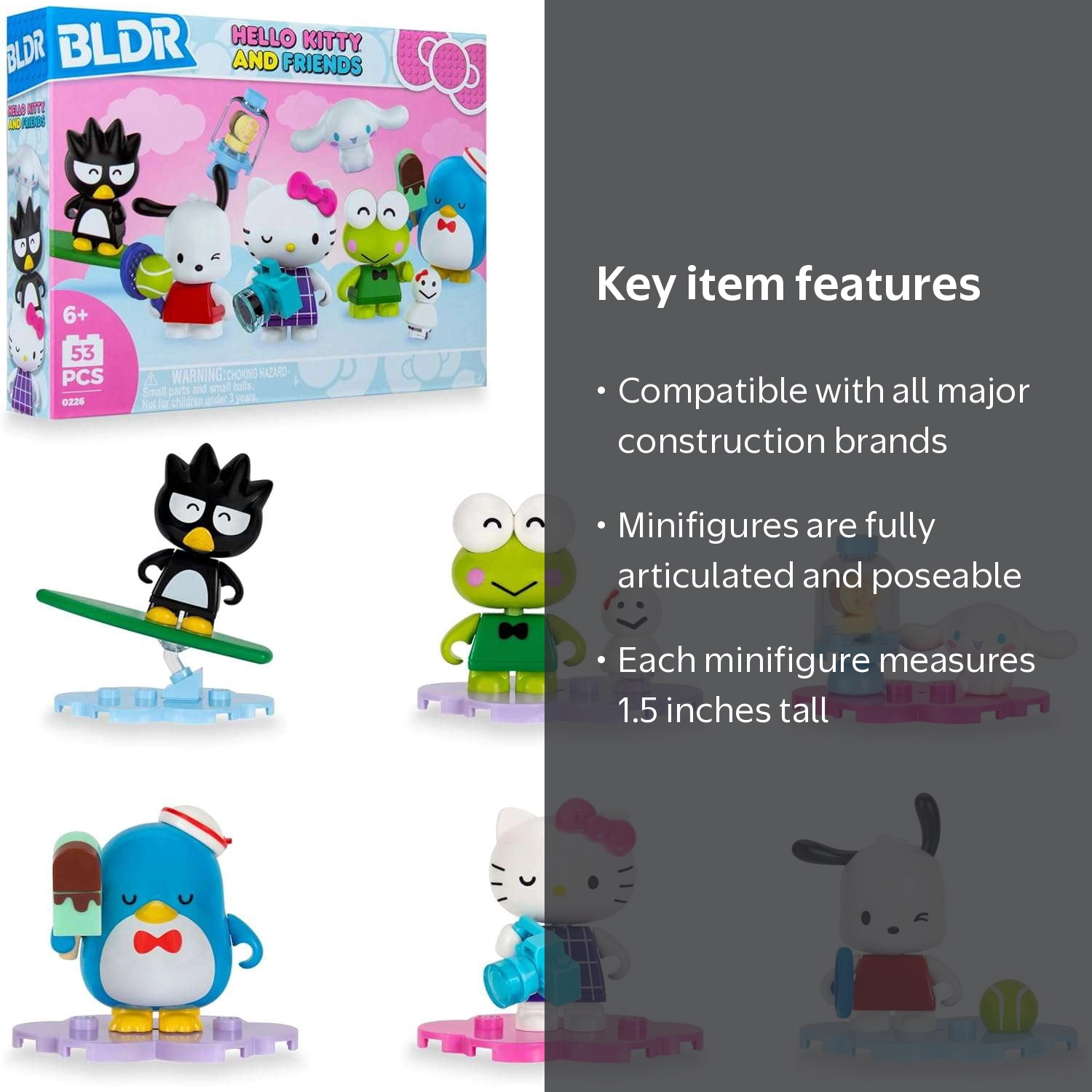 BLDR Hello Kitty & Friends Badtz-Maru, Keroppi, Cinnamoroll