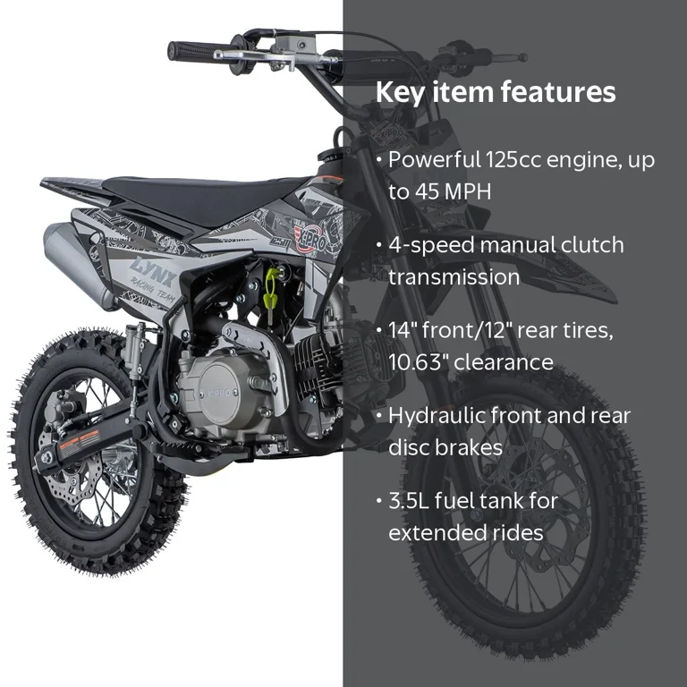 X-Pro, Off-road Dirt Bike, 125cc, Manual 4-Speed Kick Start