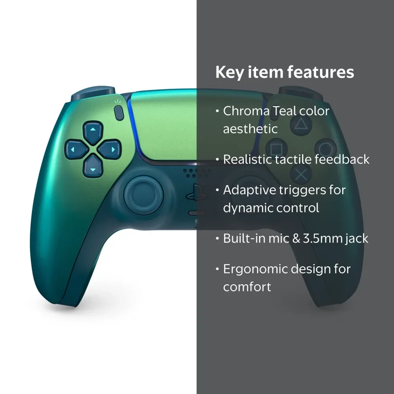 PlayStation, DualSense Wireless Controller, Chroma Teal, for PS5