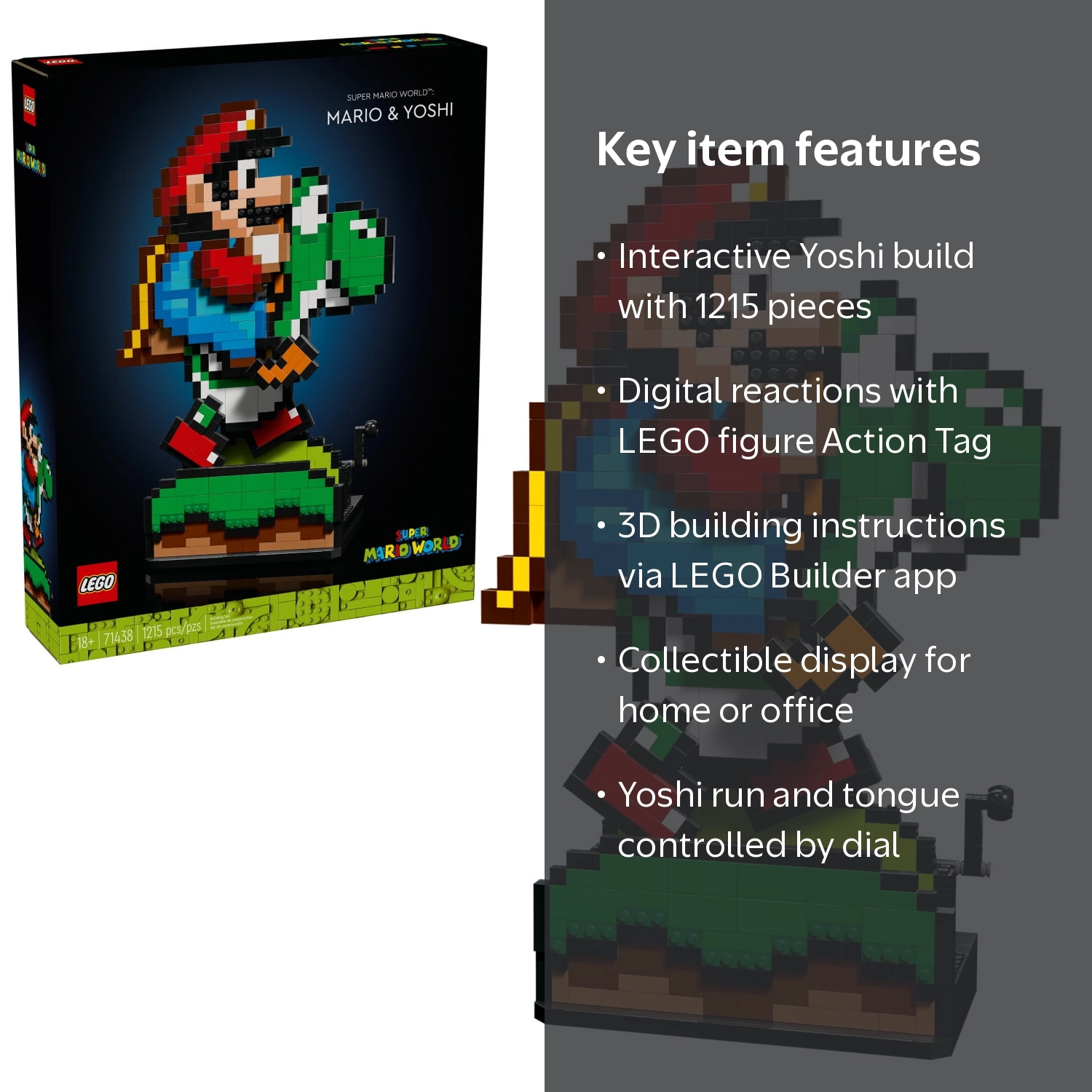 LEGO, Super Mario World: Mario and Yoshi, 71438, 1215 Pieces