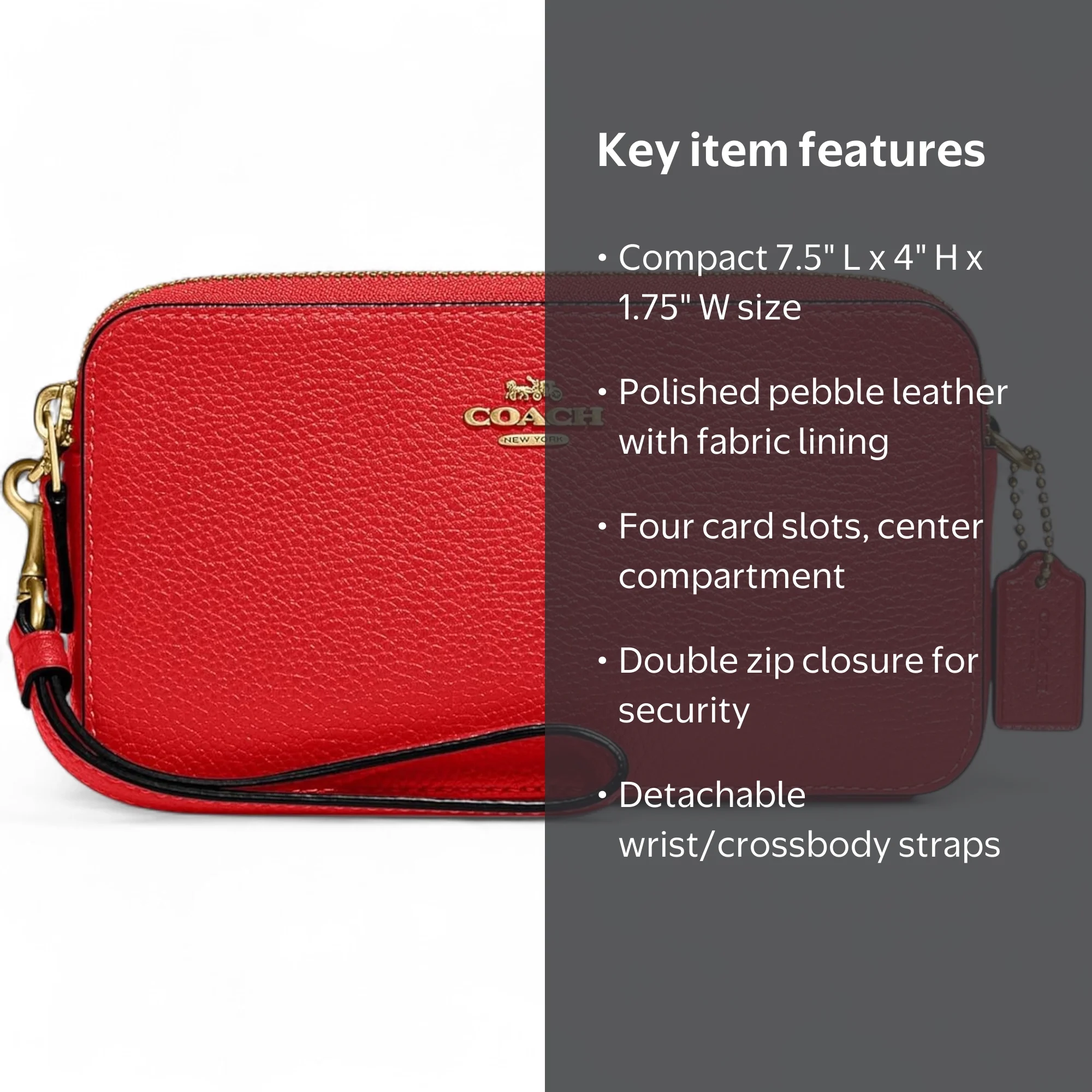 【KIRA】 Coach Women's Kira Convertible Crossbody Bag - Pebbled Leather