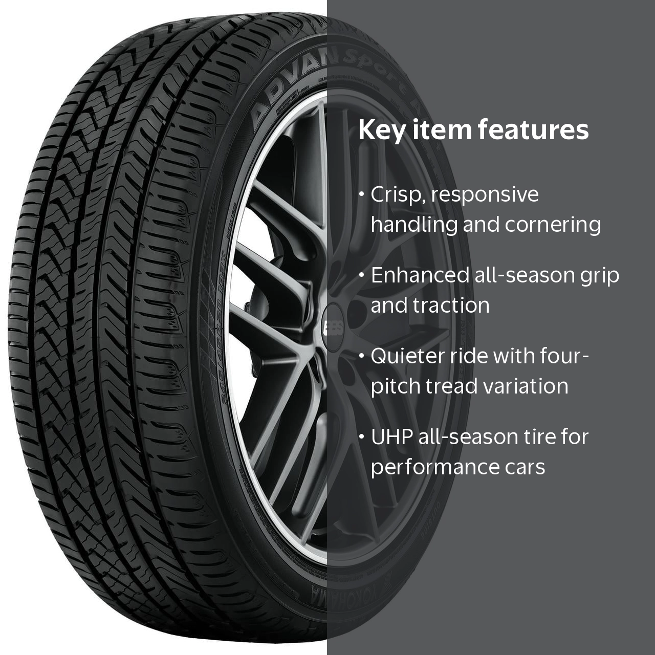 Yokohama Advan Sport A/S Plus, 205/55R16, All Season - Walmart.com