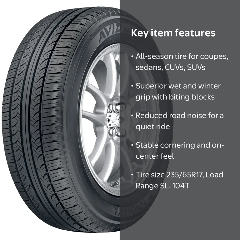 Yokohama Avid Touring-S 235/65R17 104T All-Season Tire - Walmart.com