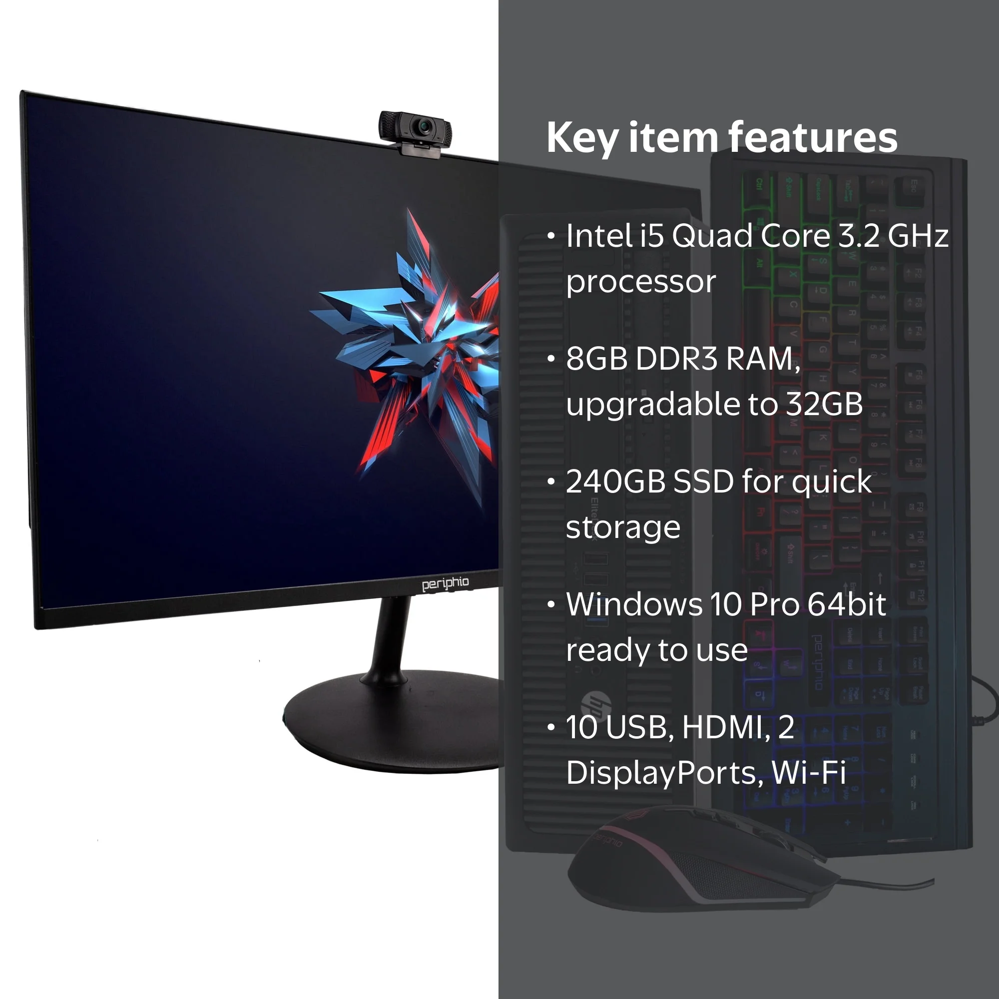 HP EliteDesk 800G1 Desktop Computer PC, 3.20 GHz Intel i5 Quad