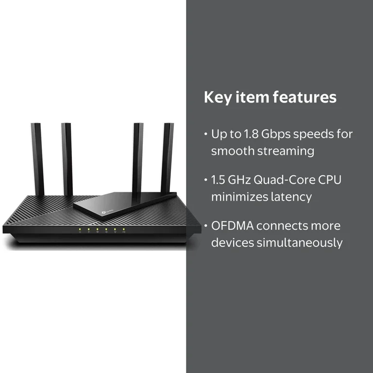 TP-Link WiFi 6 Router AX1800 Archer AX21, Dual Band Gigabit, Works