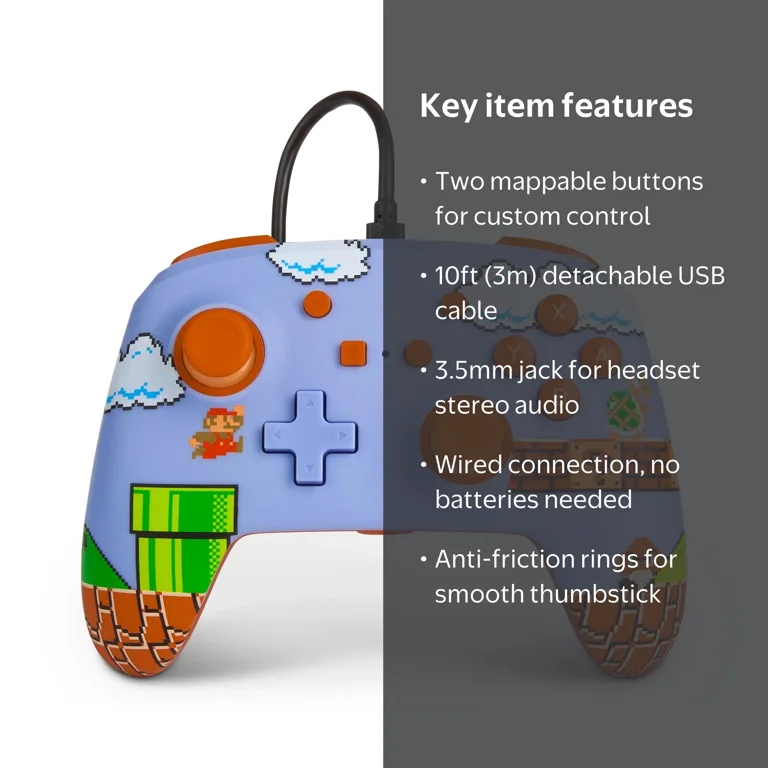 PowerA Enhanced Wired Controller for Nintendo Switch - Super Mario