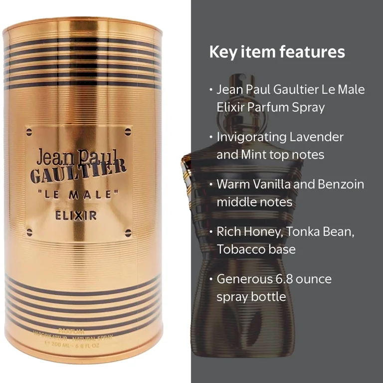 Jean Paul Gaultier, Le Male Elixir Parfum Spray, 6.8 oz, Lavender