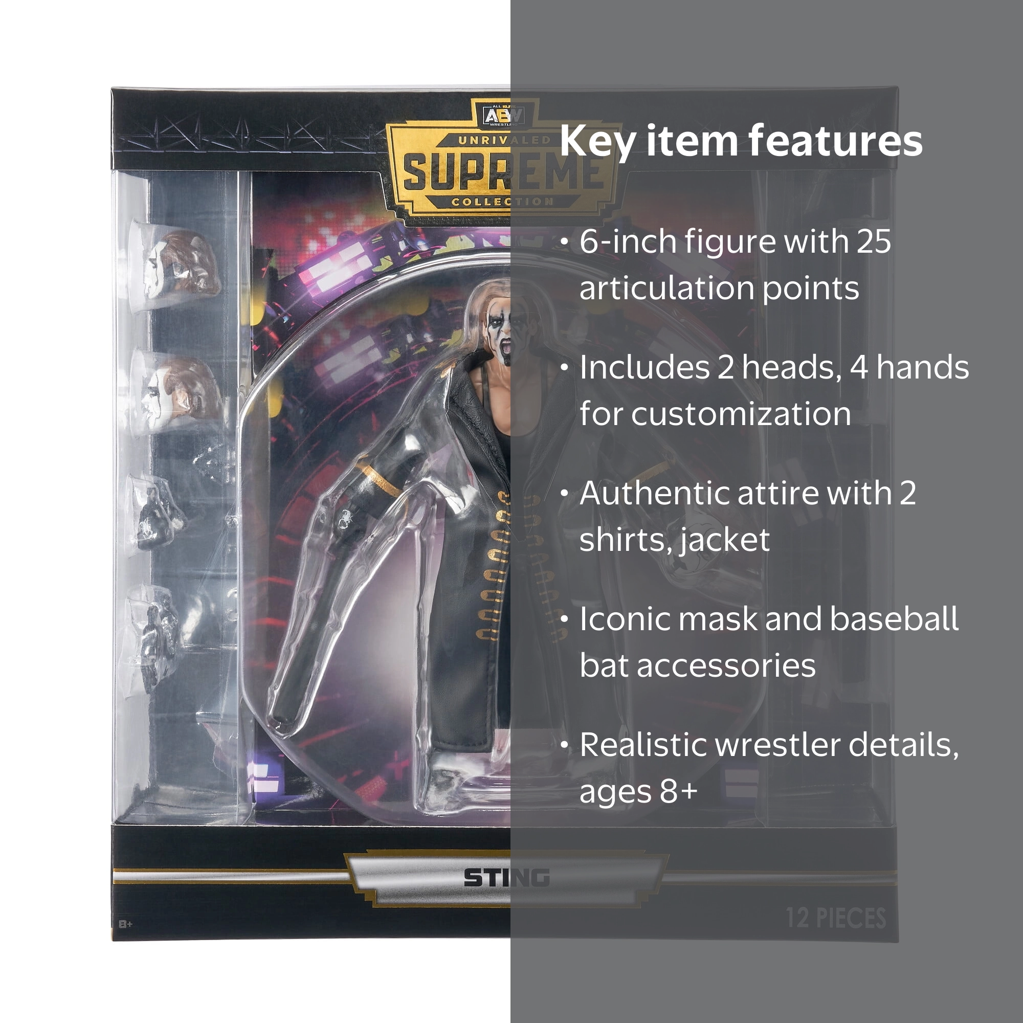 AEW Supreme Sting スティング 新品未開封 AEW Unrivaled Supreme Sting - 6 inch Figure with Alternate Heads