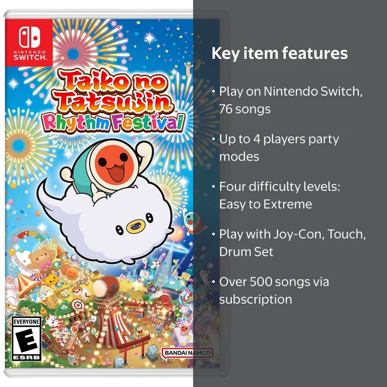 た*吉様 Nintendo Switch クリアデザイン 本体 Bandai Namco, Taiko No Tatsujin Rhythm Festival, Nintendo Switch