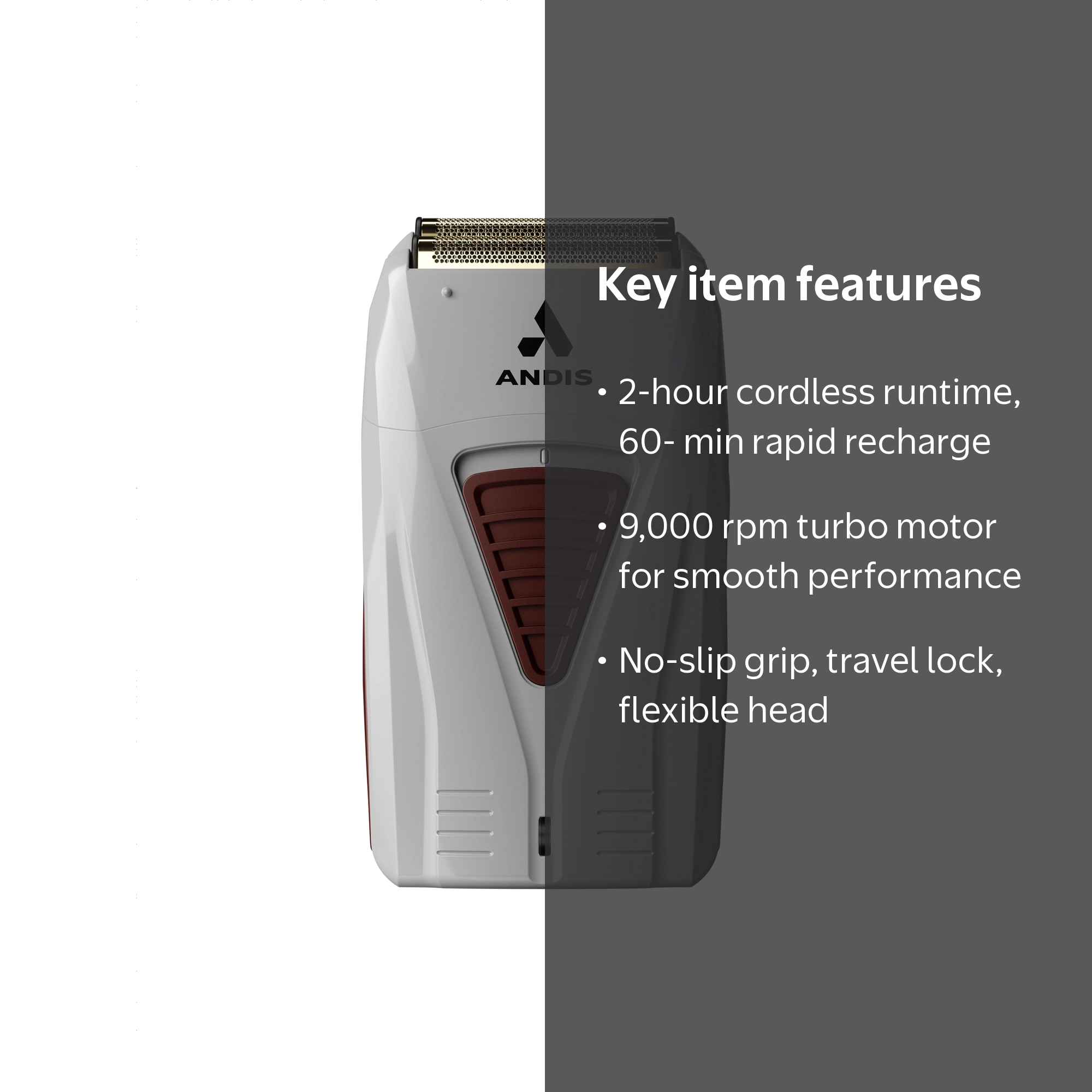 Andis 17235 Pro Foil Lithium Titanium Foil Shaver, Cord/Cordless
