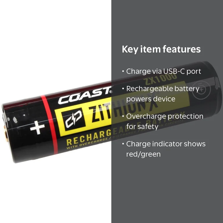 COAST Products ZX1000 Zithion-X Rechargeable USB-C Battery