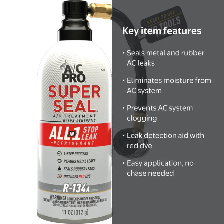 A/C Pro Super Seal All-In-One Stop Leak Charging Kit - 11 oz