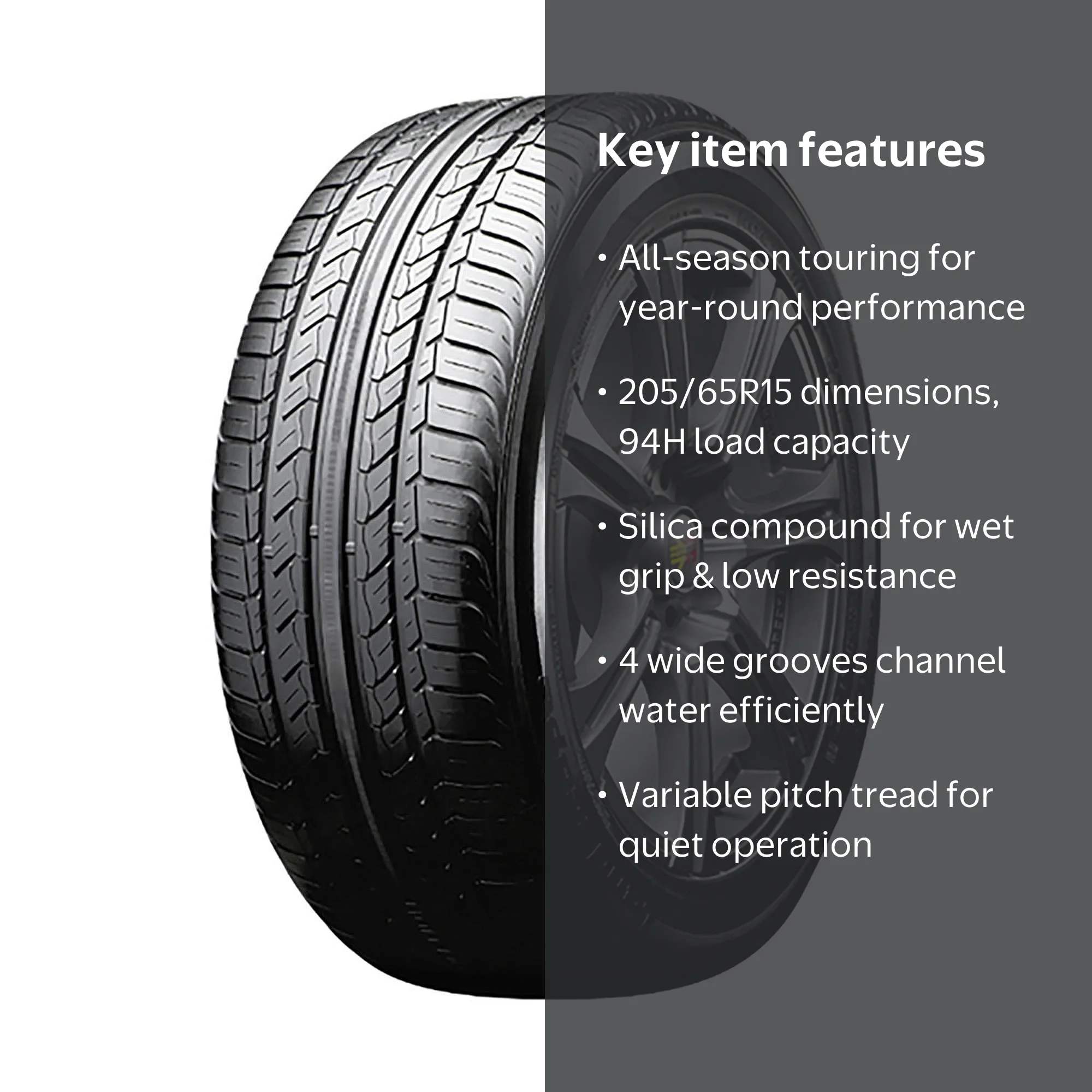 Summit Appliance, Passenger Tire, 205/65R15 94H, All Season
