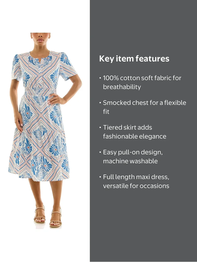 walmart maxi dress Free Assembly Women's and Women's Plus Striped Cotton Dress, with Cut Out Back, Sizes Xs-4x, Size: Small, Multicolor lightweight and fashionable Features Walmart Maxi Dress - Straight