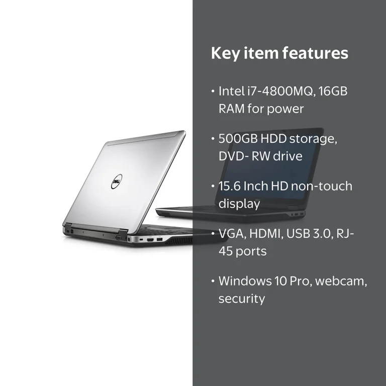 Pre-Owned Dell Latitude E6540 Intel i7-4800MQ 2.70Ghz 8GB RAM