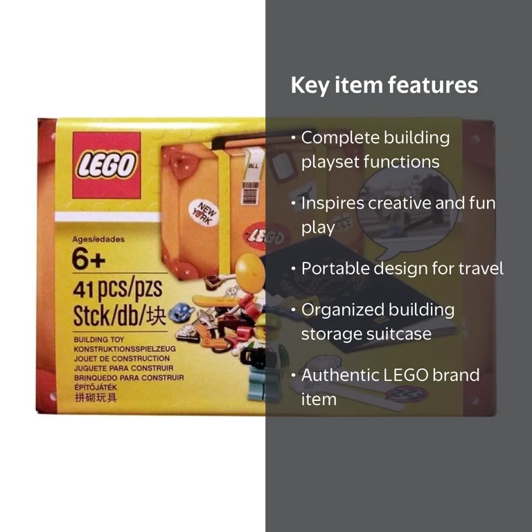 LEGO Travel Building Suitcase Set, 41 Pieces, LEGO 5004932