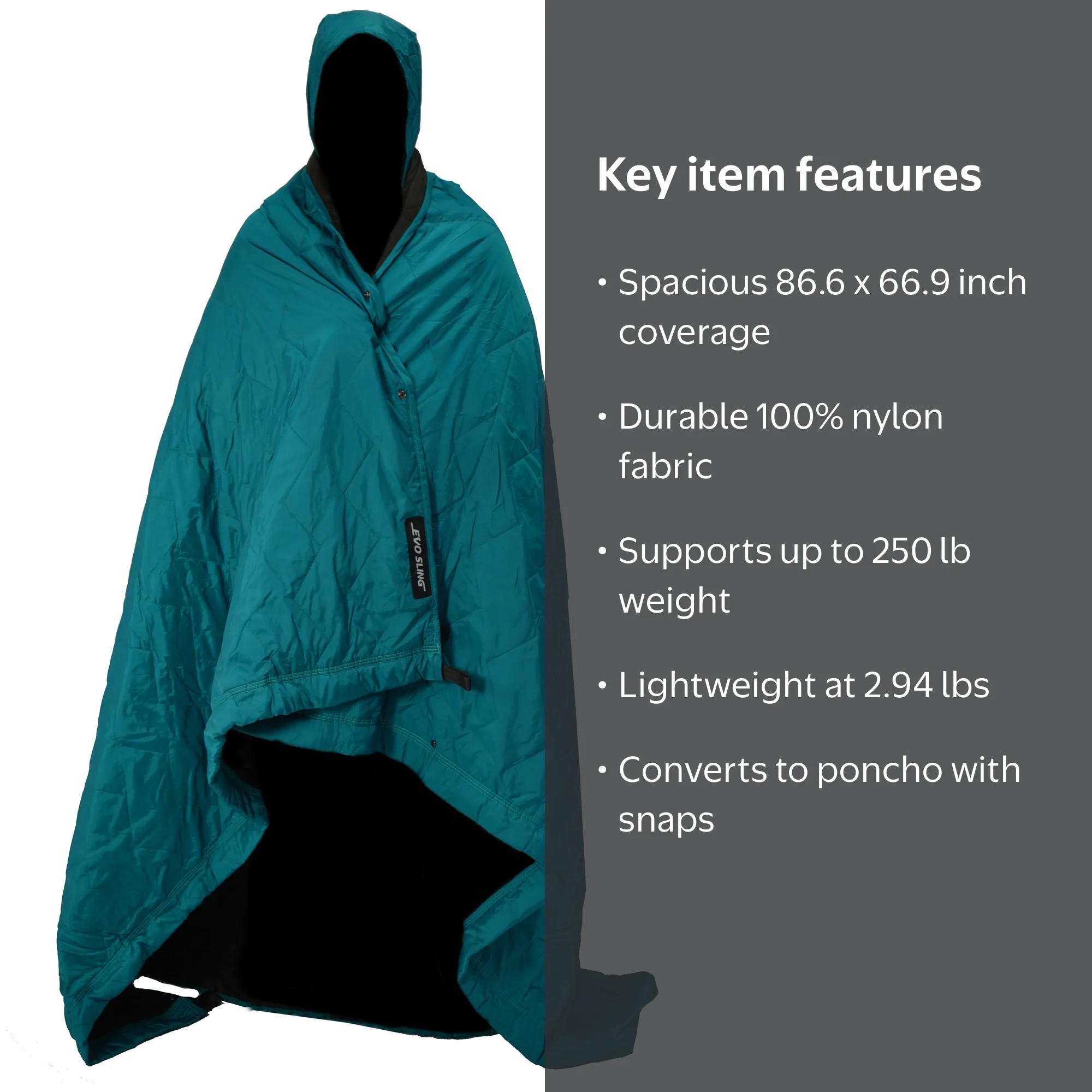Equip Blue Evo Sling Ground Cover, Open Size: 86.6 in L x 66.9 in