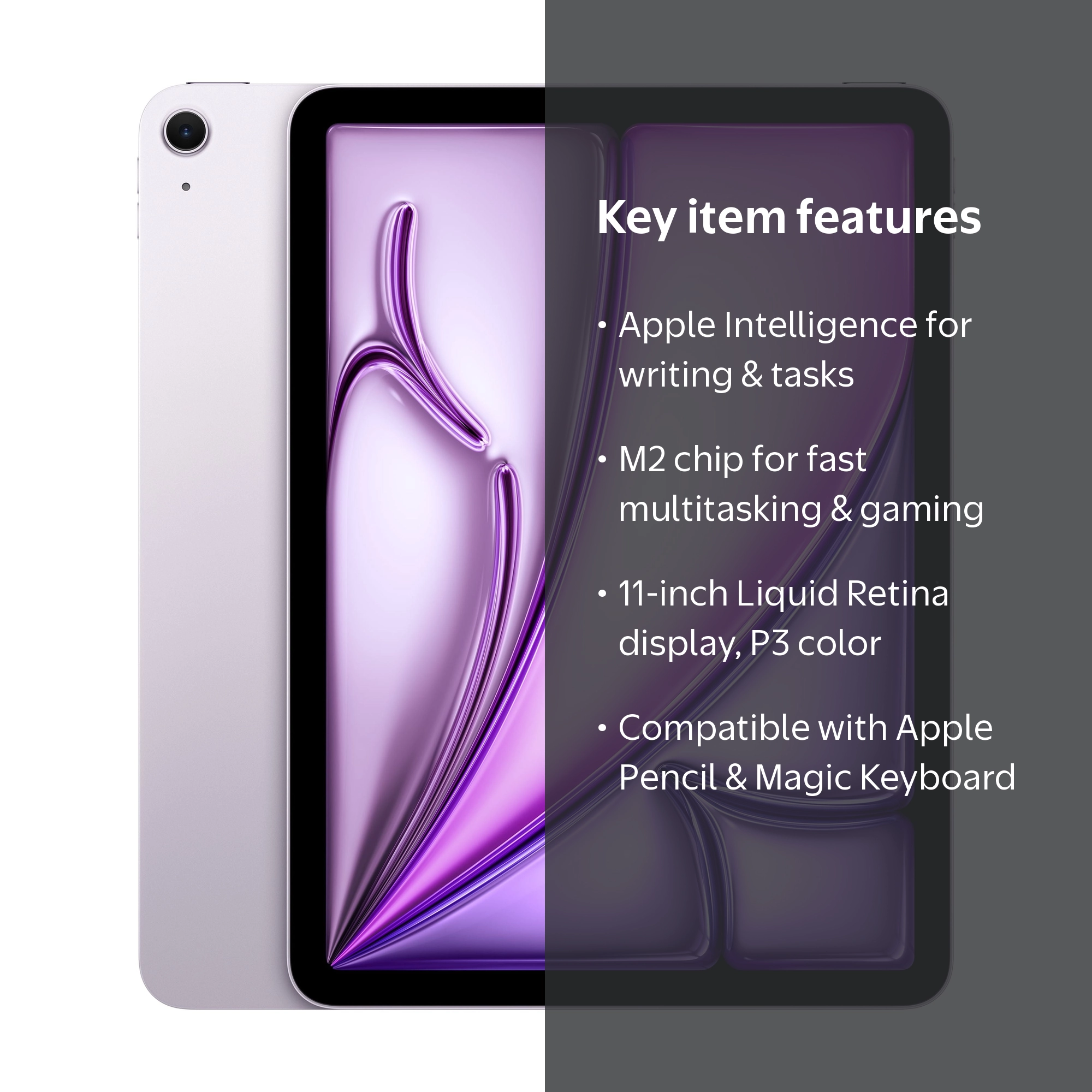 2024 iPad Air 11-Inch, Apple M2 Chip, Wi-Fi 128GB, Purple