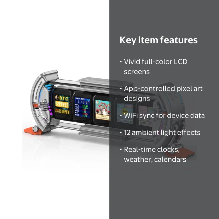Divoom Times Gate Cyberpunk Digital Clock with Smart App Control