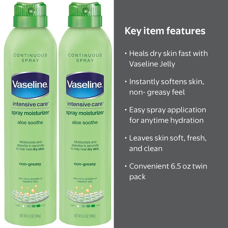Vaseline Intensive Care Spray Moisturizer, Aloe Soothe 6.5 oz