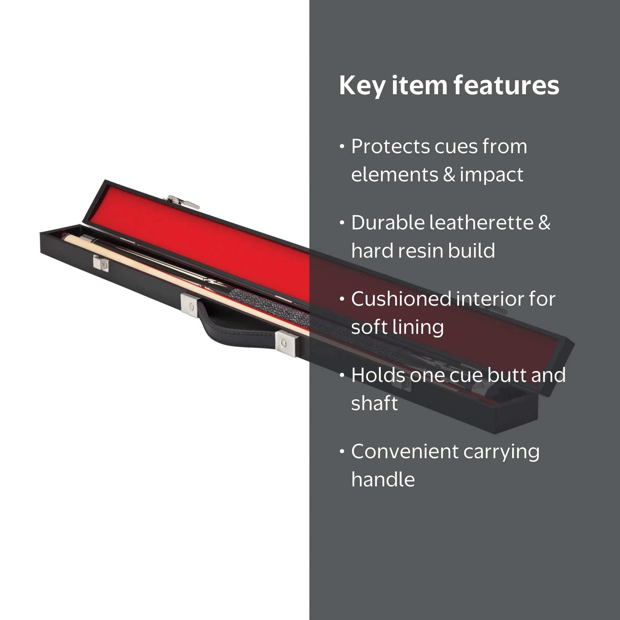 Casemaster Deluxe Hard-Sided Billiard/Pool Cue Case, Fits 1 Butt