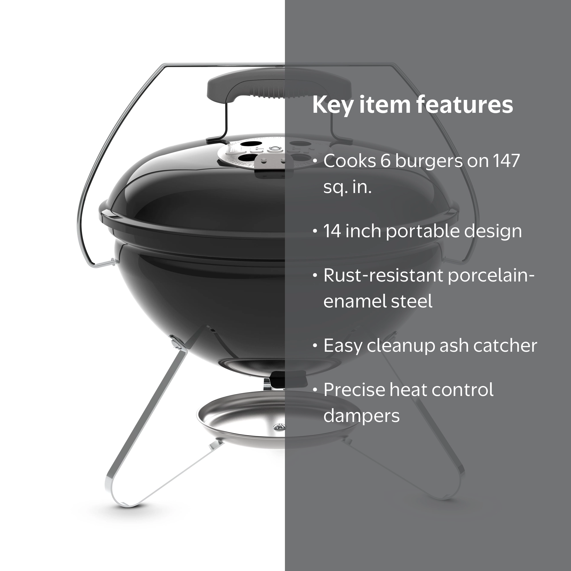 Weber Smokey Joe Charcoal Grill, 14 Inch Portable Charcoal Grill