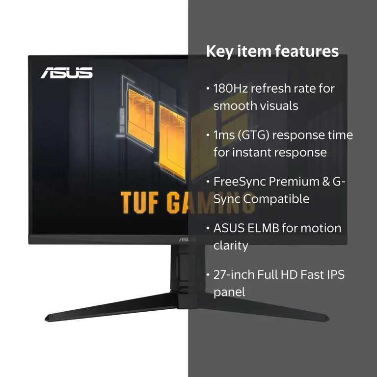 ASUS, Gaming Monitor, VG279QL3A, 27 inch, 180Hz, FHD, Fast IPS