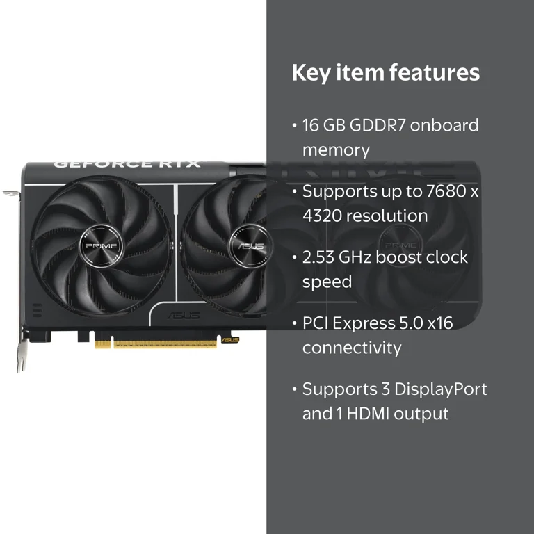 ASUS, GeForce RTX 5070 Ti Graphics Card, 16GB GDDR7 OC, Multicolor
