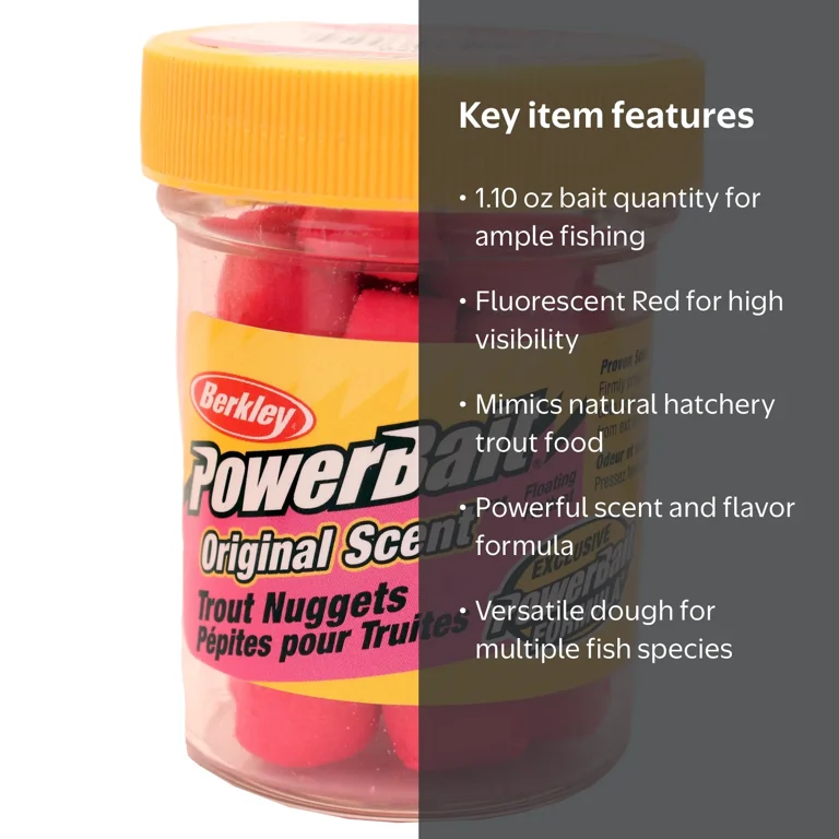 Berkley, PowerBait Power Nuggets, Red, 1.10 oz jar - Walmart.com